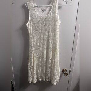 Chic Ivory Lace Mini Dress